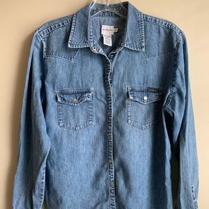 Calvin Klein Jeans Chambray Button front top Sz M